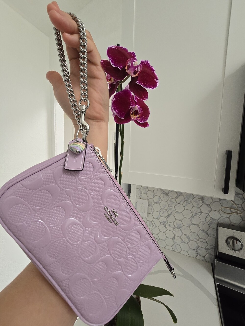 NWT Coach Nolita 19 Siver/violet - Picture 10 of 16